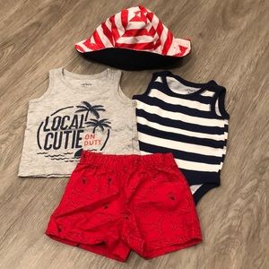 4 piece summer swim outfit baby boy